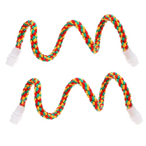 HANABASS Käfig Spielzeug Vogel Seil Sitzstange Set 2pcs Papagei Spielzeug für Sittich Ara Baumwolle Seil Material und von HANABASS
