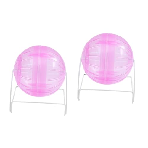 HANABASS 2st Hamster-laufball Hamster Auto Gerbil Chinchilla Spielzeug Haustier Hamsterball Groß Spielzeuge Laufball Für Hamster Chinchilla-Rad Stilles Hamsterrad Großer Hamster Rosa von HANABASS