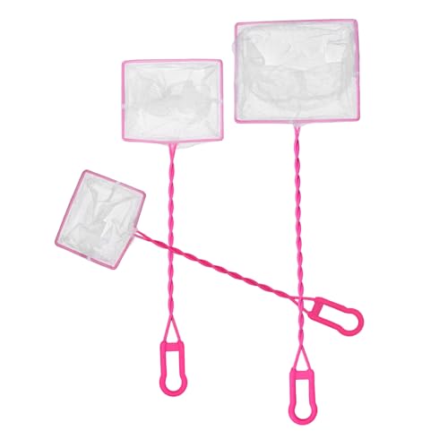HANABASS 3 STK quadratisches Aquarium Fischnetz Netze Quick-Net-Aquarienfische kleines Aquariumnetz Aquarium Fischernetz Feinmaschiges Fischernetz Aquarium-Fischernetz Fisch Kescher Rosa von HANABASS