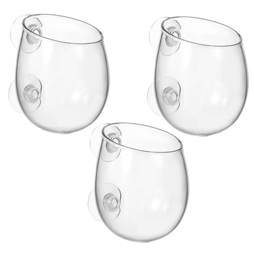 HANABASS 3 Stück Aquarium Pflanzenhalter Glas mit Saugnapf Transparenter Hängender Wasserpflanzen-Topf Sicherer Aquatic Planter für Süß Meerwasseraquarien Dekorative Unterwasserlandschaft von HANABASS