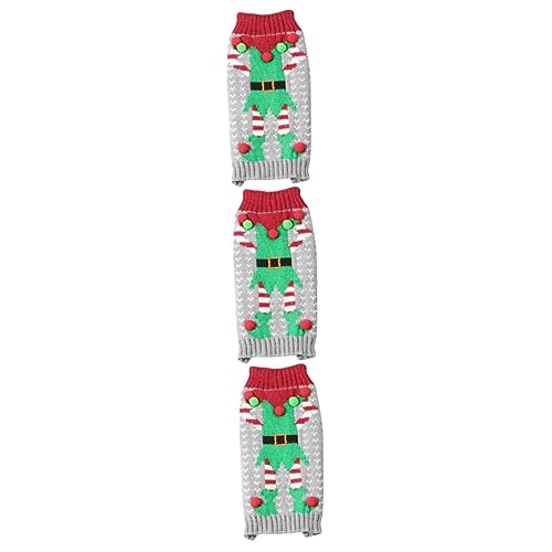 HANABASS 3 Stück Hundeweihnachtskleidung Outfits Haustier Weihnachtshundekleid Hundegewand Hunde-Outfit Feiertagspullover für Hund Festliche große Hundetweatern Hundepullover Kostüm von HANABASS