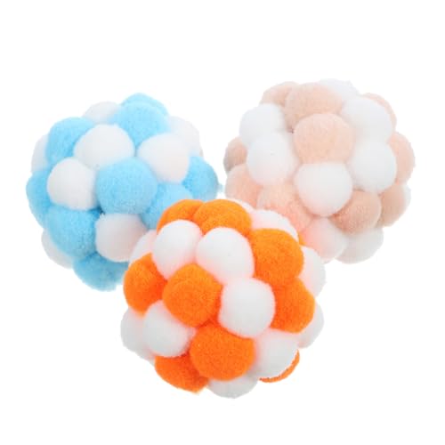 HANABASS 3 Stück Katzen Spielbälle mit Glocken Weiche Langlebige Indoor Katzenspielzeuge zur Stressbewältigung und Beschäftigung für Wohnungskatzen und Kätzchen HANABASS 3 Stück Katzen Spielbälle mit Glocken Weiche Langlebige Indoor Katzenspielzeuge zur Stressbewältigung und Beschäftigung für Wohnungskatzen und Kätzchen von HANABASS