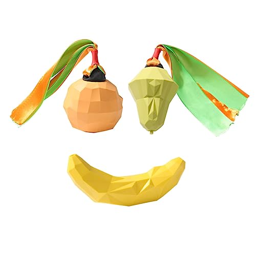 HANABASS 3 Stück Kauspielzeug Teiliges aus Robustem Gummi mit Quietschfunktion Beißfest Multifunktional als Zahnpflege und Futterball für Hunde zur Beschäftigung und Zahnreinigung von HANABASS