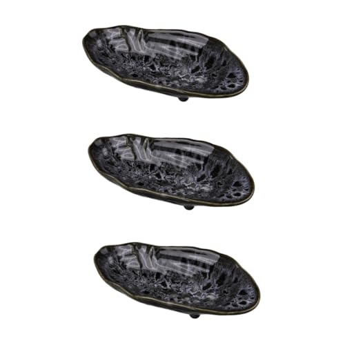 HANABASS 3 Stück Keramik Schmetterlings Tränke Outdoor Eleganter Bienentrinker mit Natürlichem Design Wetterfestes Wasserbecken für Garten Attraktiver Schmetterlings und Bienenpuddler von HANABASS
