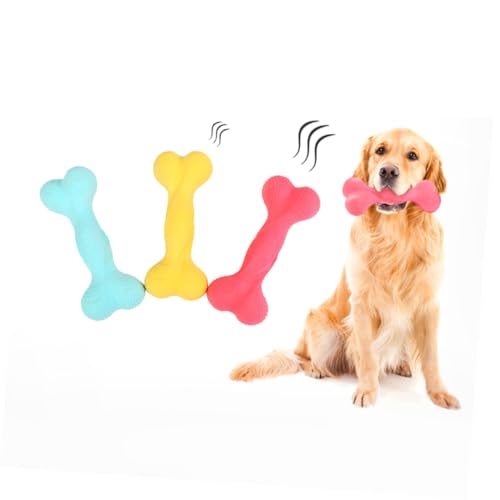 HANABASS 3 Stück Langlebige Kauspielzeug Hunde Kauknochen in Knochenform für Zahnreinigung und Spiel Sicheres Material Hilft bei Zerstörungsvermeidung und Langeweile für von HANABASS