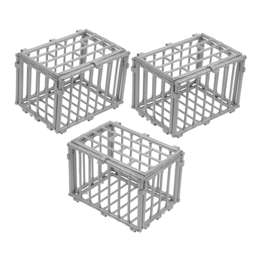 HANABASS 3 Stücke Teiliges Miniatur Tierkäfig Modell DIY mit Technischen Modellteilen Kreatives Zubehör für Puppenhaus Bauernhof Pädagogisches Bastelspiel für Sammler von HANABASS