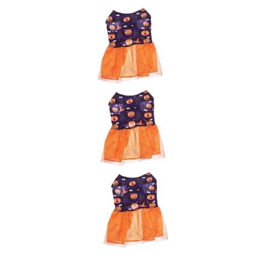 HANABASS 3 Teiliges Haustier Halloween Kleid Hundekleid Halloween Haustierbedarf Halloween Welpenrock Haustier Prinzessin Zubehör Haustierkleidung Haustier Anziehkleidung Halloween HANABASS 3 Teiliges Haustier Halloween Kleid Hundekleid Halloween Haustierbedarf Halloween Welpenrock Haustier Prinzessin Zubehör Haustierkleidung Haustier Anziehkleidung Halloween von HANABASS