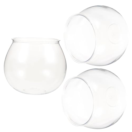 HANABASS 3st Goldfischglas Aquarium Kanister Tabletop -zubehör Zange Fischglas-Terrarium Anlasser Fischschalen Für Getränke Aquarien-kit Container Tank Das Haustier Transparent von HANABASS