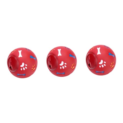 HANABASS 3stücke Dog Leakage Ball Interaktives Lustiges Spielzeug Für Hunde Fördert Langsames Fressen Und Spielerisches Lernen Aus Lebensmittelechtem Material Großes Rotes Design von HANABASS