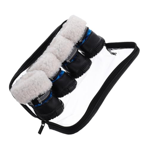 HANABASS 4 STÜCKE wasserdichte Warme Hundeschuhe rutschfeste Pfotenschützer Verstellbar für Kleine und Mittlere Hunde Langlebig und Bequem für Winter und Outdoor von HANABASS