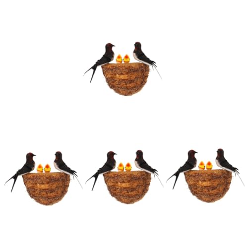 HANABASS 4 Sätze Leichtes Dekoratives mit Schwalbenfiguren Jungvögeln und Realistischem Nest Detailgetreues Imitat für Wand und Gartendeko im Landhausstil Klebeband HANABASS 4 Sätze Leichtes Dekoratives mit Schwalbenfiguren Jungvögeln und Realistischem Nest Detailgetreues Imitat für Wand und Gartendeko im Landhausstil Klebeband von HANABASS