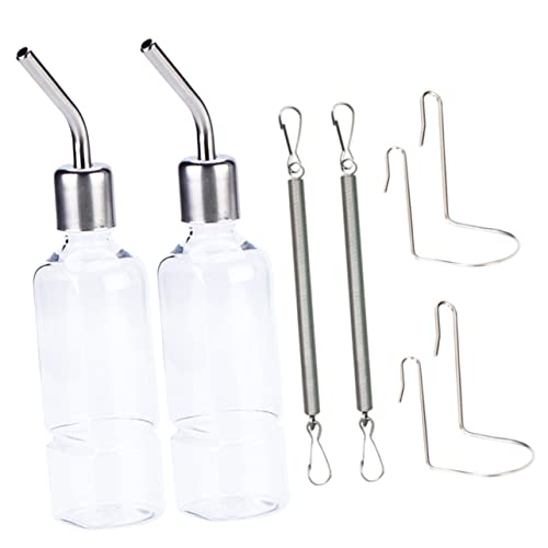 HANABASS 4 Stck. Meerschweinchen Trinkflasche Auslaufsichere Wasserflasche für Haustiere mit Nippel für Kaninchen Chinchillas und Eichhörnchen Einfache Installation von HANABASS