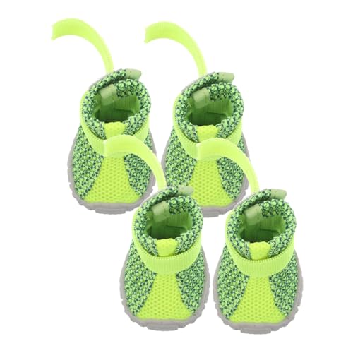 HANABASS 4 Stück Atmungsaktive Hundeschuhe Für Kleine Hunde rutschfeste Haustier Booties Leichtes Wetterfestes Design Für Innen Und Außen Sicherer Beim Spazierengehen von HANABASS