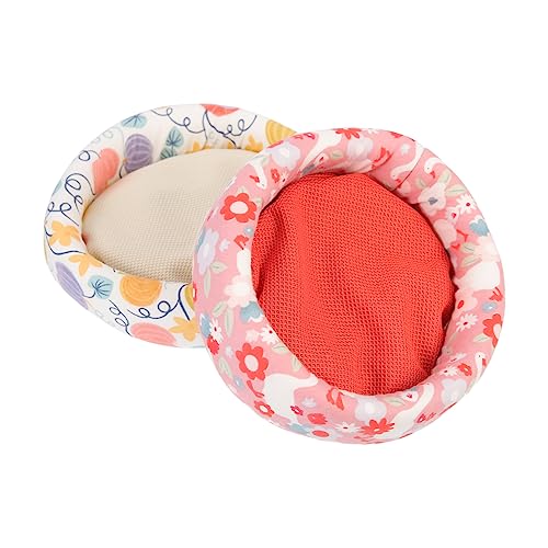 HANABASS 4 Stück Hamsternest Kaninchen-hamsterbett Kaninchenmatten Für Käfige Kleine Haustier-ruhematte Haustier-kühlplatte Atmungsaktive Haustiermatte Sommer-haustierkissen Baumwolle von HANABASS