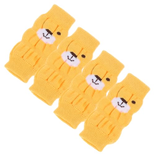 HANABASS 4 Stück Haustier socken Hund Sprunggelenk Abdeckung Warme Leggings Beinwärmer für Hunde Socken Hund Hundesocken hundebein socken Hundebeinabdeckung Baumwolle Yellow von HANABASS