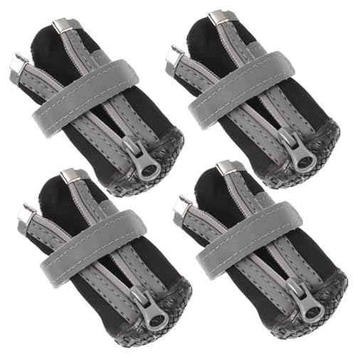 HANABASS 4 Stück Haustierschuhe Sohle, Einzig, Alleinig Hundemäntel Mittel Dackelmäntel Schutz Vlies Stiefeletten Große Hundepipipads Auto Welpenschuhe Für Kleine Hunde Gummi Black HANABASS 4 Stück Haustierschuhe Sohle, Einzig, Alleinig Hundemäntel Mittel Dackelmäntel Schutz Vlies Stiefeletten Große Hundepipipads Auto Welpenschuhe Für Kleine Hunde Gummi Black von HANABASS