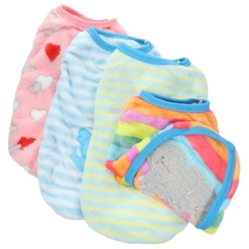 HANABASS 4stücke Teiliges Flanell-Winterweste Für Kleine Hunde Cartoon-Design Warm Und Bequem Für Haustierbekleidung Und Zubehör Geeignet Für Kleine Rassen Wie Chihuahua Und von HANABASS