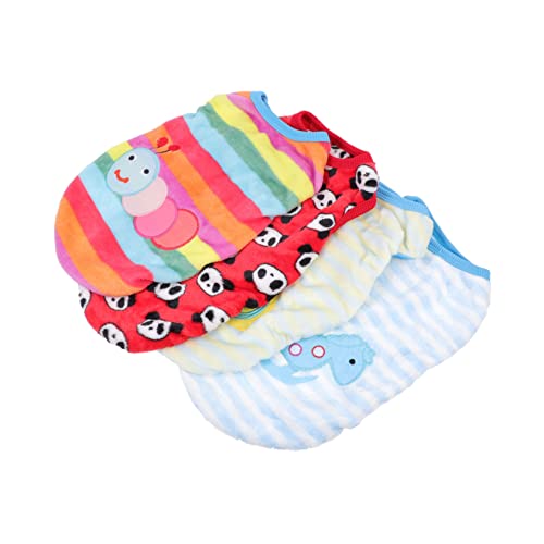 HANABASS 4 Stück Haustierweste hundemantel Dog Raincoat hundemäntelchen hundepulli Dog Coat Haustierbedarf Coole Matten für Hunde Herbstliche Hundeweste dekorative Haustierkleidung Flanell von HANABASS