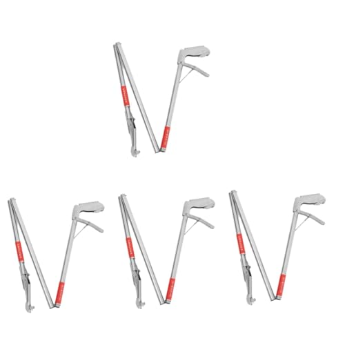 HANABASS 4 Stück Schlangengreifer-Schlangenzange Greifzange für Reptilien Reptiliengreifer Krabbenfangzange für Schlangen aal Metallzange Müllclip Rostfreier Stahl Silver HANABASS 4 Stück Schlangengreifer-Schlangenzange Greifzange für Reptilien Reptiliengreifer Krabbenfangzange für Schlangen aal Metallzange Müllclip Rostfreier Stahl Silver von HANABASS