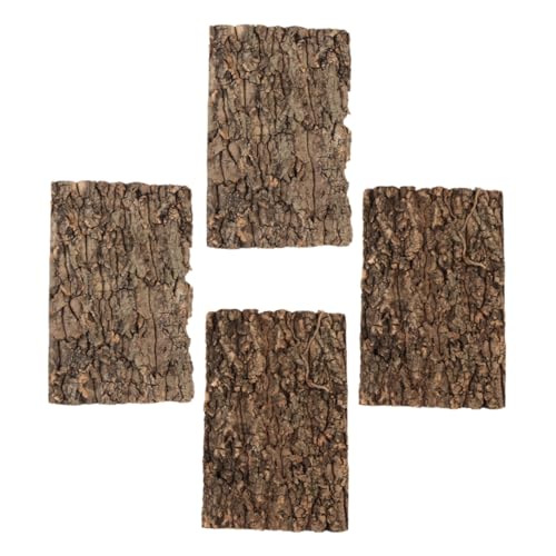 HANABASS Reptile Habitat Klettermatte 4pcs Baumrinde Terrarium Rinde Für Bearded Dragon von HANABASS