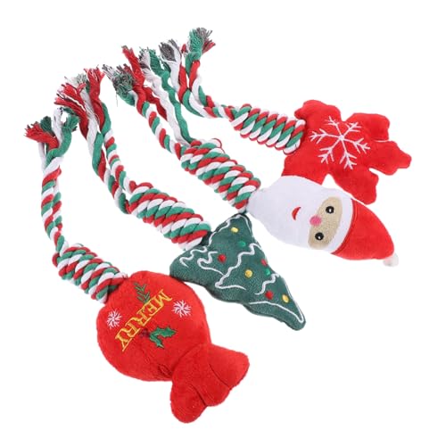 HANABASS 4 Stück Weihnachten Kauspielzeug für Teiliges aus Strapazierfähigem und Baumwollseil Lustiges und Interaktives für Welpen zur Zahnpflege und Stressreduktion Tragbar HANABASS 4 Stück Weihnachten Kauspielzeug für Teiliges aus Strapazierfähigem und Baumwollseil Lustiges und Interaktives für Welpen zur Zahnpflege und Stressreduktion Tragbar von HANABASS