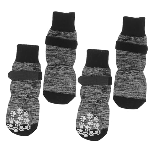 HANABASS Tragbares Haustiersocken-Set – 4 Paar Hundesocken Verschleißfest Dekorativ Hundesocken Aus Baumwolle Für Den Innen- Und Außenbereich von HANABASS