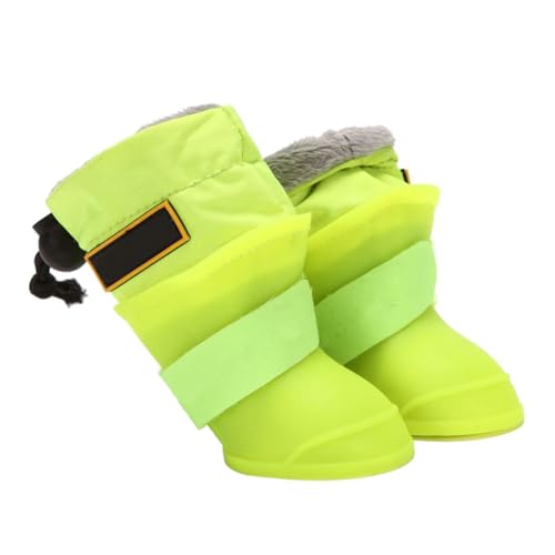 HANABASS 4 Stück Hundeschuhe aus rutschfest für Kleine und Mittelgroße Hunde Regenstiefel mit Riemen Haustierschuhe für Outdoor Aktivitäten von HANABASS
