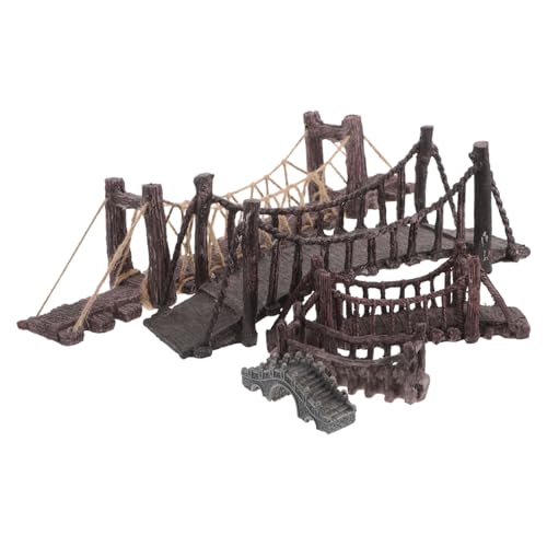 HANABASS 5 Stück Miniatur Holzbrücken für Aquarium Fischbecken Dekoration Wetterfeste Resin Brücken Figuren Kleine Hängebrücken für Terrarien und Mini-landschaften Langlebig und HANABASS 5 Stück Miniatur Holzbrücken für Aquarium Fischbecken Dekoration Wetterfeste Resin Brücken Figuren Kleine Hängebrücken für Terrarien und Mini-landschaften Langlebig und von HANABASS