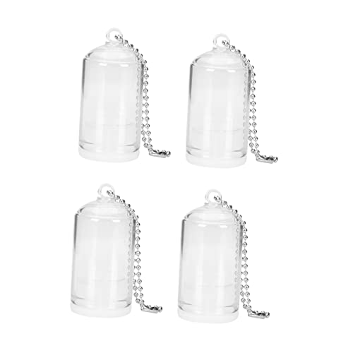 HANABASS 5 Stück Schlüsselanhänger klein künstlich drinnen Sukkulente Pflanzen Kaktus Anzeige Ornament-Terrarium hängendes Terrarium Mini-Fläschchenanhänger Hanging Pflanzer Glas Weiß von HANABASS