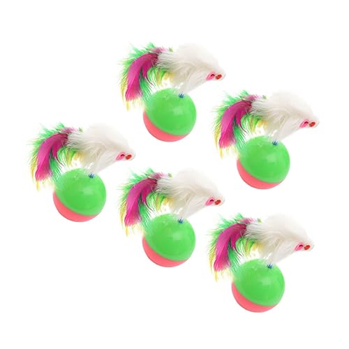 HANABASS 5 Stück Teiliges Bunte Plüsch mäuse mit Kippspielzeug Design Interaktiver Tumbler zur Beschäftigung Langlebig aus Kunststoff Fördert Intelligenz und Spielspaß Zuhause Geschäft von HANABASS