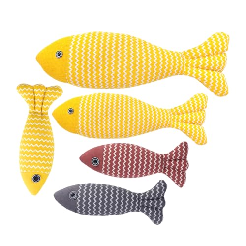 HANABASS 5 Teiliges Katzenspielzeug Katzen Interaktionsspielzeug Katzenminzen Haustier Kauspielzeug Mit Katzenminze Kleines Kätzchen Realistische Fischform Katzenkissen HANABASS 5 Teiliges Katzenspielzeug Katzen Interaktionsspielzeug Katzenminzen Haustier Kauspielzeug Mit Katzenminze Kleines Kätzchen Realistische Fischform Katzenkissen von HANABASS