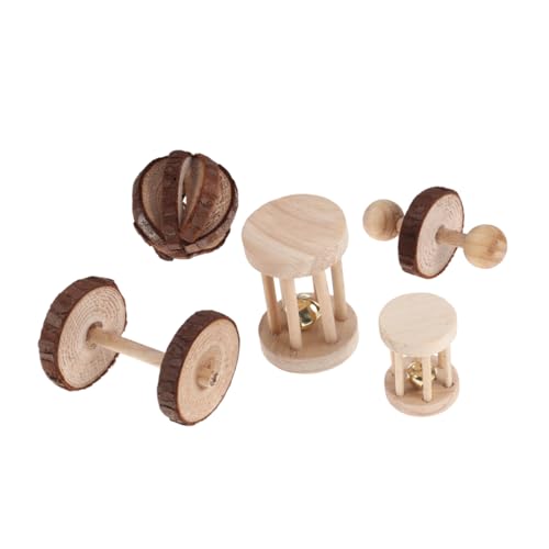 HANABASS 5stücke Kiefernschalen Für Kleintiere Holz-kauspielzeug Hamster Kaninchen Und Meerschweinchen Molar Pflege Spielzeug Für Zusätzlichen Spaß Und Bewegung von HANABASS