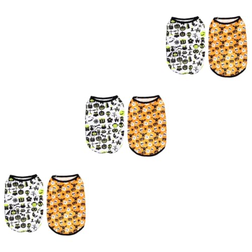 HANABASS 6 Stck. Halloween Hundeweste aus Atmungsaktivem Bequemes Kostüm für Welpen Haustier Outfit für Halloween und Winterpartys Hundekostüm Orange Schwarz und Grün S von HANABASS