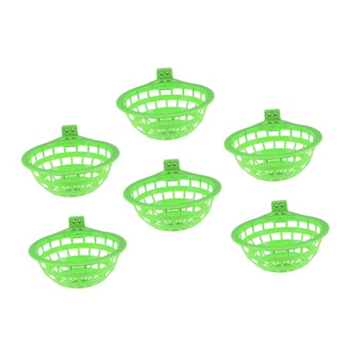 HANABASS 6 Stück Brieftaubennest kleine Nester für Finken Korb für die Zucht Vögel brüten Nester finkennester für käfige hängendes Papageiennest Taubenbrutnest Abs Light Green von HANABASS