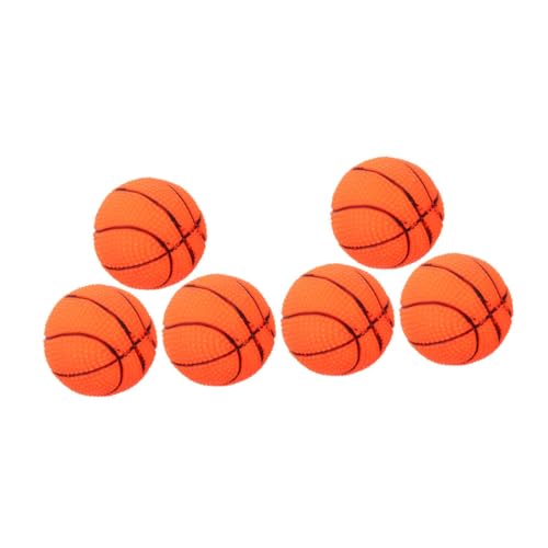 HANABASS 6 Stück Teiliges Interaktives Hundespielzeug Quietschende Basketball Kau Bälle aus Langlebigem Vinyl für Training Spiel und Bewegung Kauspielzeug für Kleine Hunde von HANABASS