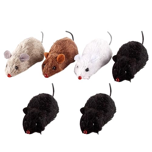 HANABASS 8 Stück Katzenspielzeug Wind Up Mäuse für Katzen Plüsch und Langlebig Batterien für Interaktiven Spielspaß und Beschäftigung Farben Zufällig Zufällige Farbe Zufällige Farbe von HANABASS