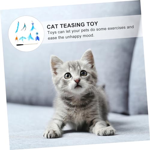 HANABASS 8 Stück Teiliges Katzenangel Set mit Federn und Glöckchen Interaktives Katzenspielzeug für Kätzchen Stimuliert Fördert Bewegung und Bindung zwischen Mensch und HANABASS 8 Stück Teiliges Katzenangel Set mit Federn und Glöckchen Interaktives Katzenspielzeug für Kätzchen Stimuliert Fördert Bewegung und Bindung zwischen Mensch und von HANABASS