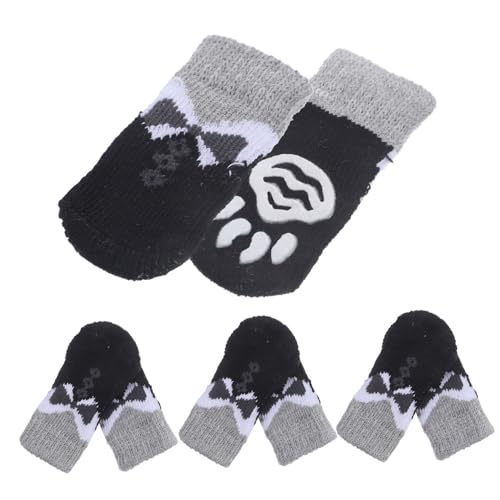 HANABASS 8Stücke Hundesocken Rutsch Pfotenschutz für Katzen und Hunde rutschfeste Socken für Haustiere für Innenräume Schützt Böden und Pfoten von HANABASS