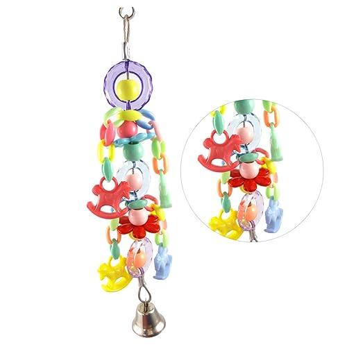 HANABASS Acryl Perlen Glocke Vogel Spielen Spielzeug Kreative Papageienbiss Schnur Bunter Anhänger HANABASS Acryl Perlen Glocke Vogel Spielen Spielzeug Kreative Papageienbiss Schnur Bunter Anhänger von HANABASS