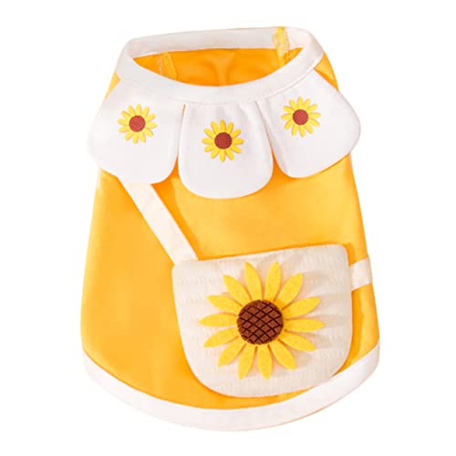 HANABASS Atmungsaktive Hundeweste Sommer T Shirt Ärmellos Haustierbekleidung Bequem Langlebig Gelb für Kleine bis Mittelgroße Hunde und Katzen von HANABASS