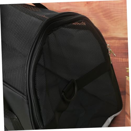 HANABASS Atmungsaktive Langlebige Haustier Tragetasche mit Vierseitigem Mesh Geräumig und Komfortabel Tragbar für Hunde und Katzen für Reisen Camping und Outdoor aktivitäten Schwarz von HANABASS