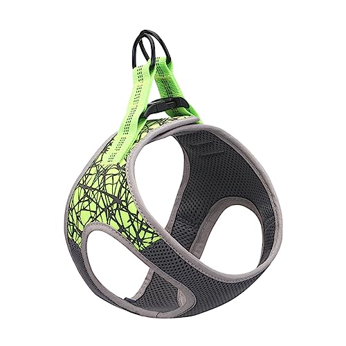 HANABASS Atmungsaktives Hundegeschirr Brustgeschirr Reflektierend Leichtes Brustgeschirr Weste für Mittlere Hunde Pet Harness Kühlweste Grün von HANABASS