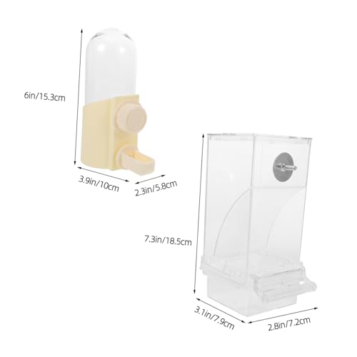 HANABASS Automatischer Futter Wasserspender für Papageien Käfigzubehör Transparentes Langlebiges Futterhaus für Wellensittiche und Kleine Vögel Sauberer Futterspender mit Frischwasserzufuhr von HANABASS