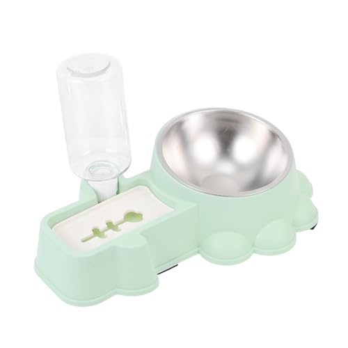 HANABASS Automatischer Haustier Futter Wasserspender Edelstahl Hundeschüssel Transparentes Design Bruchsicher Kompakt Leicht zu Reinigen für Kleine und Mittlere Hunde von HANABASS