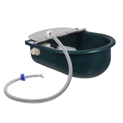 HANABASS Automatischer Wassernapf für Pferde und Rinder mit Schwimmerventil Kunststoff Tränke mit Edelstahl Schlauch Wassersparend Überlaufsicher Vielseitig für Stall und Weide von HANABASS