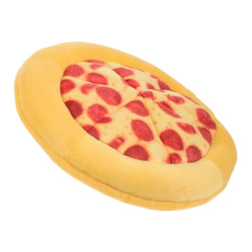 HANABASS Pizza Spielzeug Für Hunde Kauspielzeug Mit Quietschfunktion Interaktives Haustierspielzeug Aus Plüsch Geeignet Für Aggressive Kauverhalten Und Zahnreinigung von HANABASS