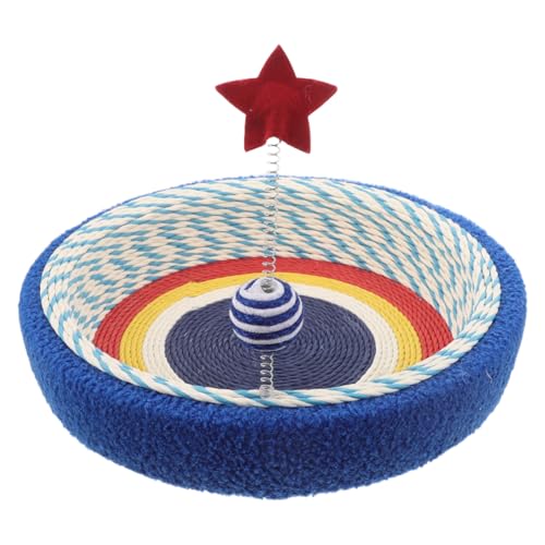 HANABASS Cat Scratcher Bed mit Sternenmuster Stabiles Sisal Kratzbrett und Rundes Katzennest Langlebig und Kompakt für Indoor Katzen bis Schützt Möbel und Bietet Komfortable Ruhezone von HANABASS
