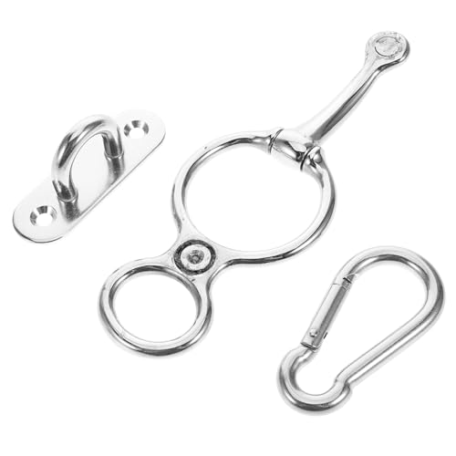 HANABASS Edelstahlkabelbaum Anbindering für Pferde aus Edelstahl Metallpferdhalterring Anbinderinge für Pferdeanhänger Pferdeanhängerteile und Accessoires Rostfreier Stahl Silber von HANABASS