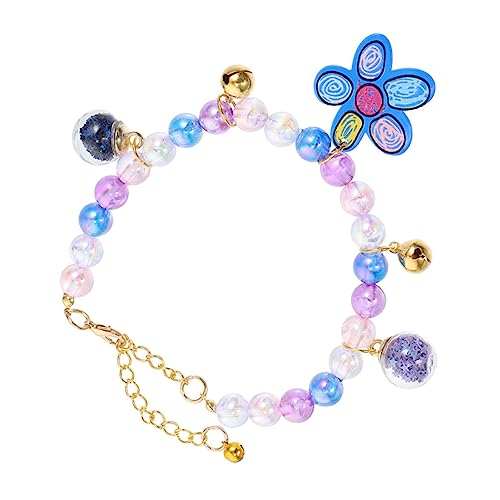 HANABASS Einstellbarer Perlenkragen für Katzen und Entzückendes Kätzchen Accessoire mit Blumenmuster für Haustiergeburtstage und Hochzeitskostüme von HANABASS