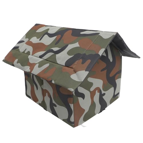 HANABASS Eleviertes Katzenhaus Isoliert für Außenbereich Kleines Camouflage Tierheim für Katzen Schlafplatz und Spielplatz Schützt und Sorgt HANABASS Eleviertes Katzenhaus Isoliert für Außenbereich Kleines Camouflage Tierheim für Katzen Schlafplatz und Spielplatz Schützt und Sorgt von HANABASS
